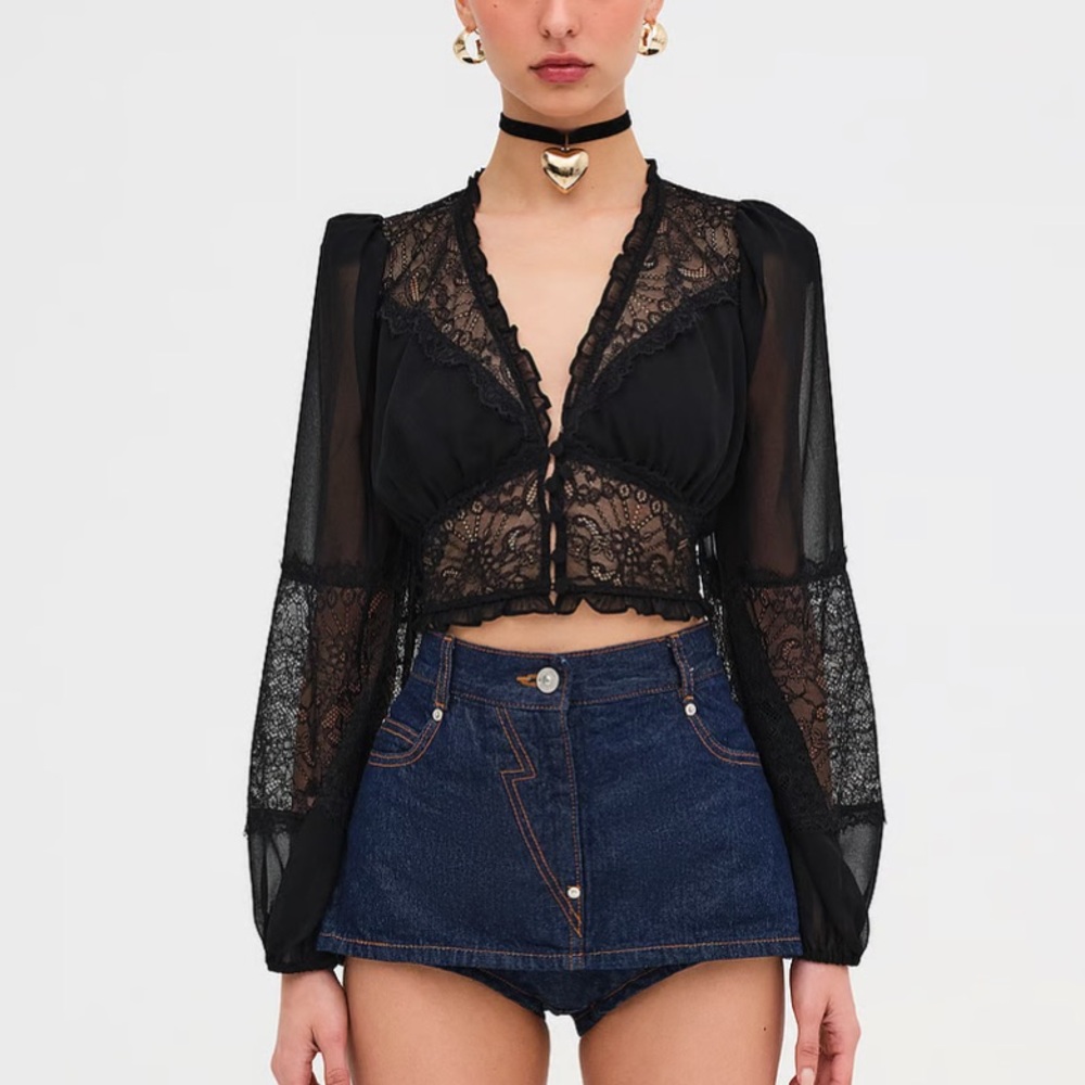 Black for love and for lemons lacy top